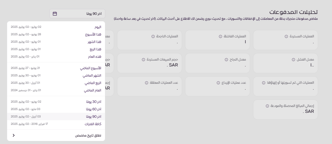 تحليلات المدفوعات ( لوحة التحكم الجديدة ) 123