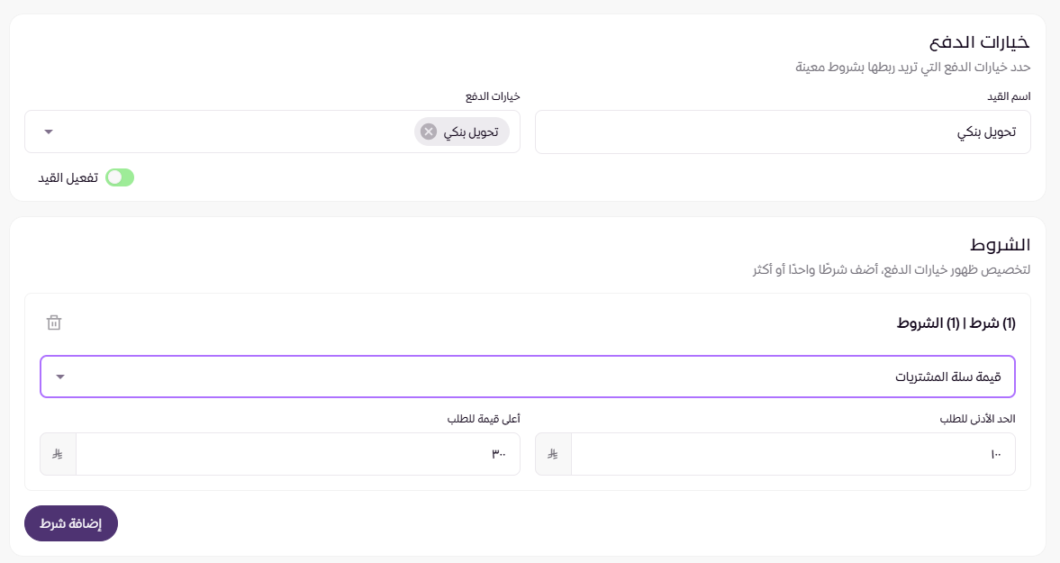 قيود الدفع (لوحة التحكم الجديدة ) 19