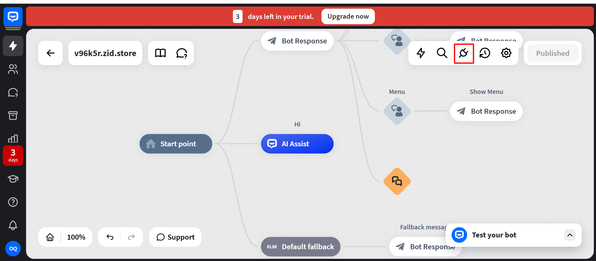 الربط مع تطبيق شات بوت Chat bot ( لوحة التحكم الجديدة ) 15