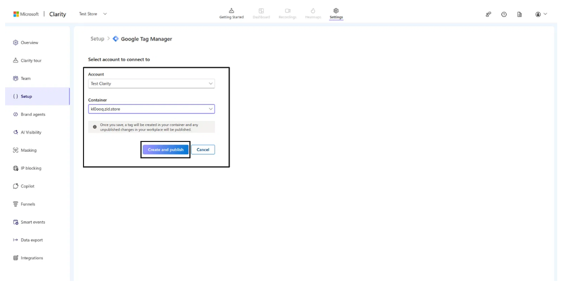 الربط مع Microsoft Clarity من خلال Google Tag Manager (لوحة التحكم الجديدة) 33