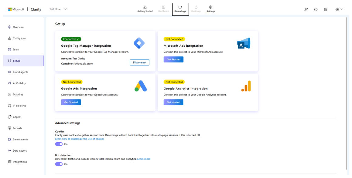 الربط مع Microsoft Clarity من خلال Google Tag Manager (لوحة التحكم الجديدة) 37